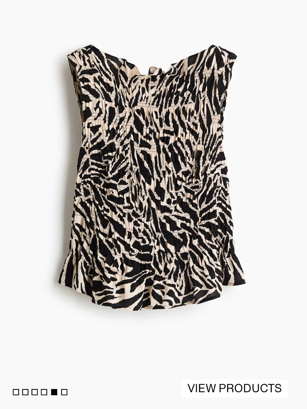 Black & Cream Smocked Tabk